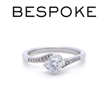 Load image into Gallery viewer, Bespoke 14ct White Gold Diamond Engagement Ring 0.57ct