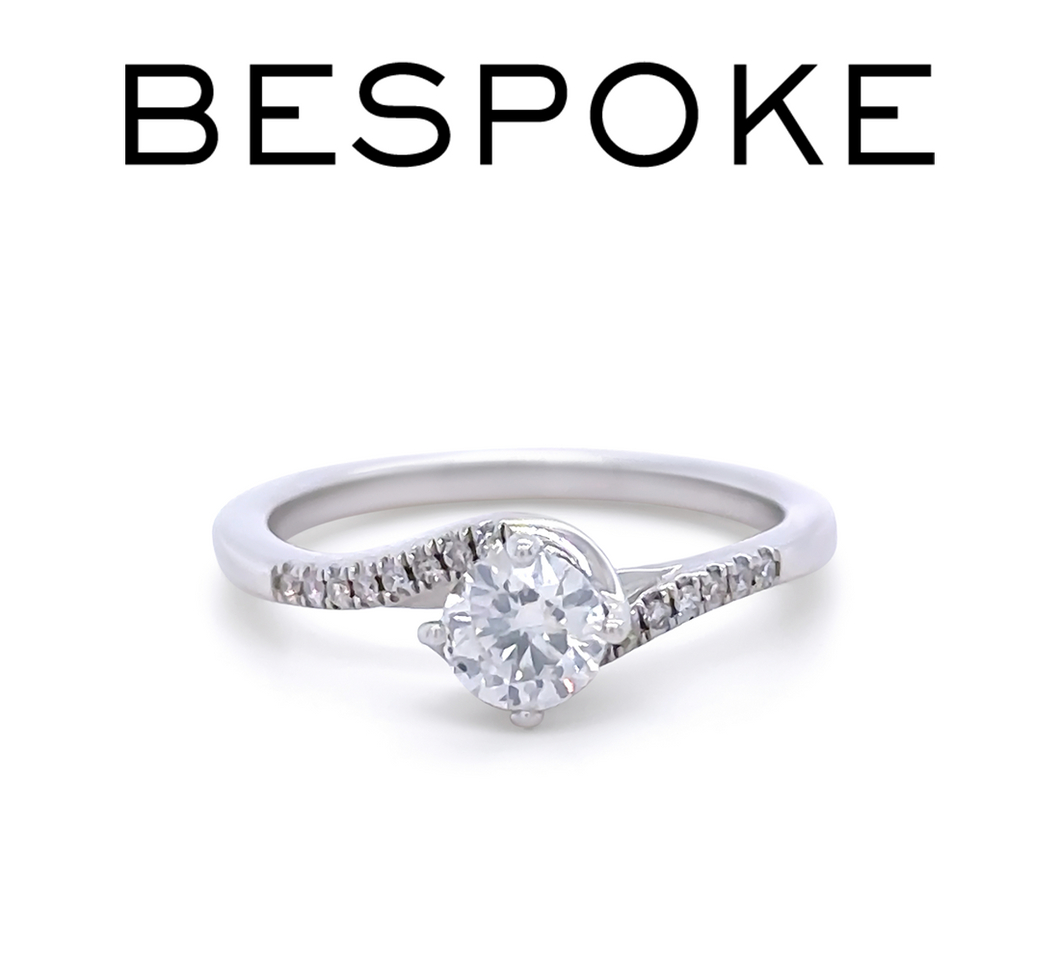 Bespoke 14ct White Gold Diamond Engagement Ring 0.57ct