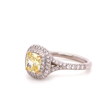 Load image into Gallery viewer, Tiffany &amp; Co Platinum Yellow Diamond Engagement Ring 1.41ct