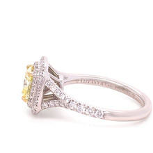 Load image into Gallery viewer, Tiffany &amp; Co Platinum Yellow Diamond Engagement Ring 1.41ct