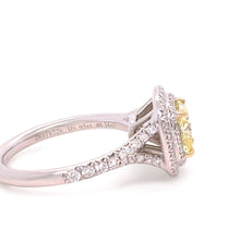 Load image into Gallery viewer, Tiffany &amp; Co Platinum Yellow Diamond Engagement Ring 1.41ct