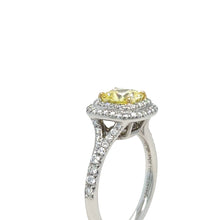 Load image into Gallery viewer, Tiffany &amp; Co Platinum Yellow Diamond Engagement Ring 1.41ct