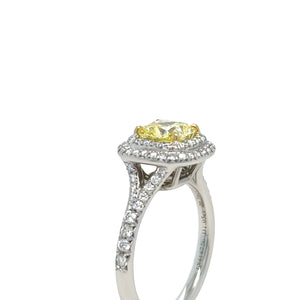 Tiffany & Co Platinum Yellow Diamond Engagement Ring 1.41ct