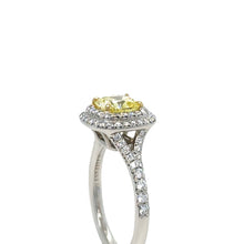 Load image into Gallery viewer, Tiffany &amp; Co Platinum Yellow Diamond Engagement Ring 1.41ct