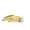 18ct Yellow Gold Diamond Engagement Ring and Wedding Band Set 1.30ct