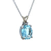 Bespoke 18ct White Gold Aquamarine & Sapphire Pendant with Chain 3.6g