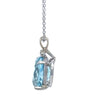 Bespoke 18ct White Gold Aquamarine & Sapphire Pendant with Chain 3.6g