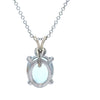 Bespoke 18ct White Gold Aquamarine & Sapphire Pendant with Chain 3.6g