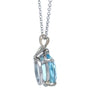 Bespoke 18ct White Gold Aquamarine & Sapphire Pendant with Chain 3.6g