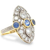 18ct Yellow and White Gold Sapphire and Diamond Ring 1.64ct