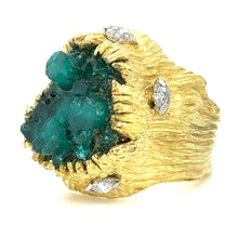 Load image into Gallery viewer, Ilias Lalaounis Vintage Emerald &amp; Diamond Ring