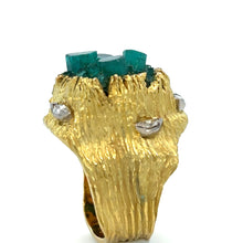 Load image into Gallery viewer, Ilias Lalaounis Vintage Emerald &amp; Diamond Ring