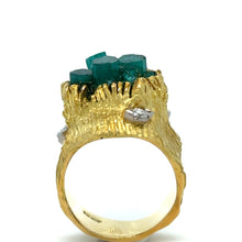 Load image into Gallery viewer, Ilias Lalaounis Vintage Emerald &amp; Diamond Ring