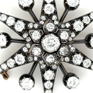 Bespoke Victorian Diamond Starburst Pendant/Brooch 8.70ct