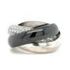 Cartier Trinity Diamond Platinum White Gold Ceramic Band Ring 1.54ct