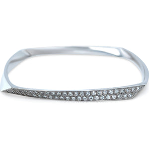 Tiffany & Co 18ct White Gold Frank Gehry Diamond Bangle 1.10ct