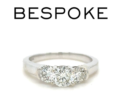 Bespoke 3 Diamond Engagement Ring 1.61ct