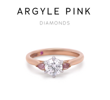 Load image into Gallery viewer, Argyle Pink 18ct White &amp; Rose Gold Trilogy Diamond Ring 0.79ct