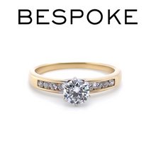 Load image into Gallery viewer, Bespoke 18ct Yellow &amp; White Gold Diamond Engagement Ring 0.56ct