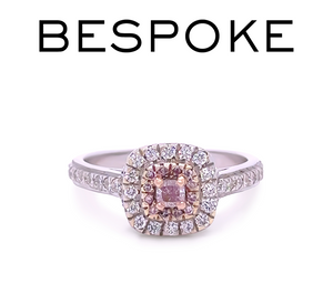 Bespoke 18ct White & Rose Gold Pink Diamond Ring 0.46ct