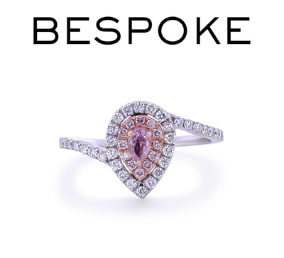 Bespoke 18ct White & Rose Gold Pink Diamond Ring 0.50ct