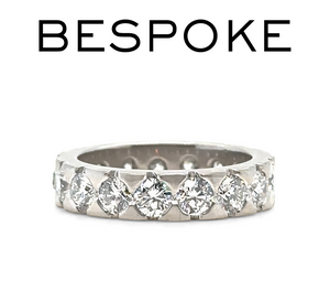 Bespoke 18ct White Gold Diamond Wedding Ring 3.40ct