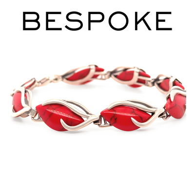 Bespoke Sterling Silver Vintage Red Stone Bracelet & Pendant