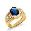 Bespoke 18ct Yellow Gold Sapphire & Diamond Ring 2.61ct