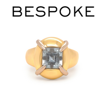 Load image into Gallery viewer, 18ct Yellow and White Gold Aquamarine Retro Dress Ring 2.00ct