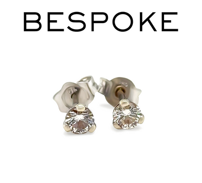 Bespoke 18ct White Gold Diamond Stud Earrings 0.20ct