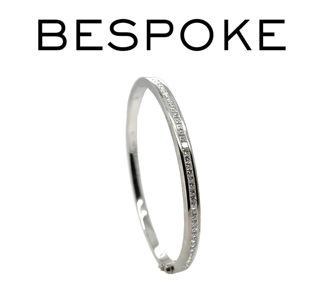 Bespoke Diamond Hinged Line Bangle 1.85ct