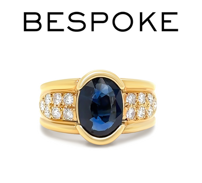 Bespoke 18ct Yellow Gold Sapphire & Diamond Ring 2.61ct