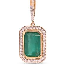 Load image into Gallery viewer, 14ct Yellow Gold Emerald &amp; Diamond Earrings 10.72ct