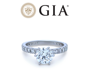 GIA Platinum Diamond Engagement Ring 2.1ct