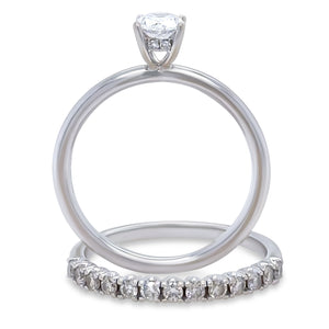 GIA 18ct White Gold Diamond Engagement Ring Set 1.04ct