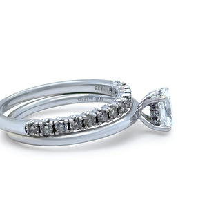 GIA 18ct White Gold Diamond Engagement Ring Set 1.04ct