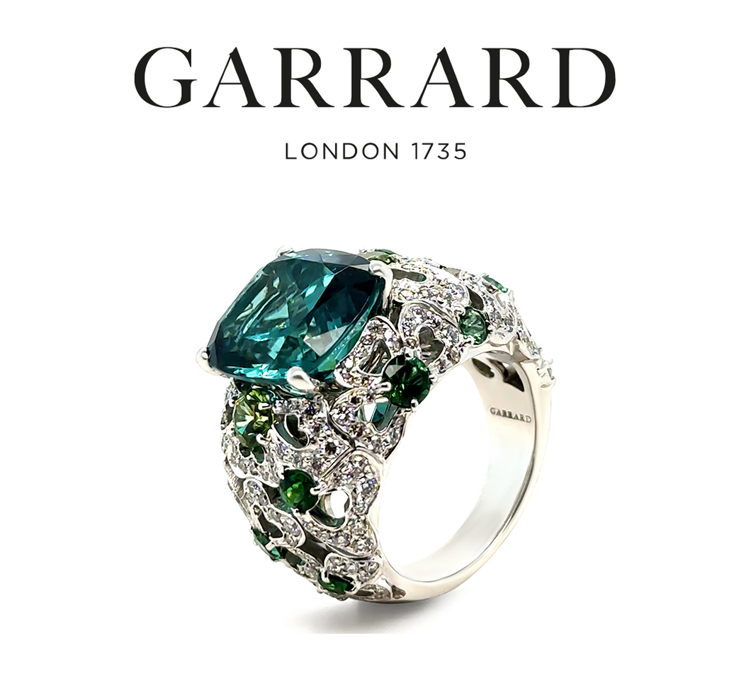 Garrard 18ct White Gold Bombé Cocktail Ring 11.47ct