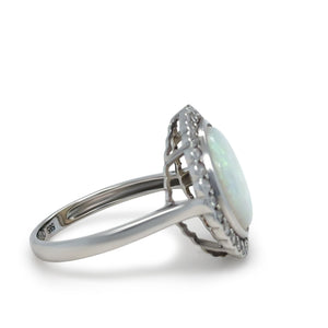 14ct White Gold Andamooka Opal and Diamond Ring 3.04ct