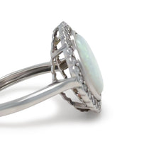 Load image into Gallery viewer, 14ct White Gold Andamooka Opal and Diamond Ring 3.04ct