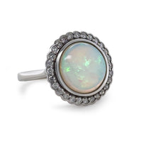 Load image into Gallery viewer, 14ct White Gold Andamooka Opal and Diamond Ring 3.04ct