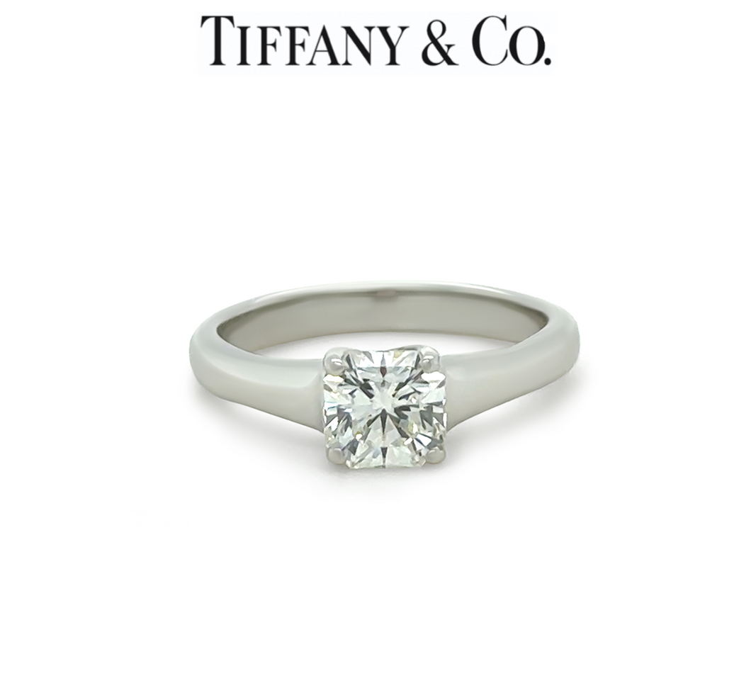 Tiffany & Co Platinum Lucida Cut Diamond Ring 0.75ct