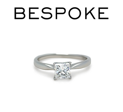 Bespoke 14ct White Gold Princess Cut Diamond Ring 0.70ct