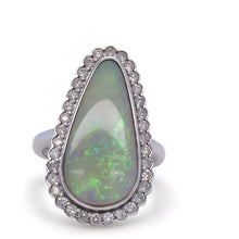 Load image into Gallery viewer, 14ct White Gold Opal and Diamond Dress Ring 4.70ct