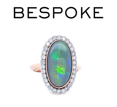 14ct Rose Gold Opal & Diamond Dress Ring 4.80ct