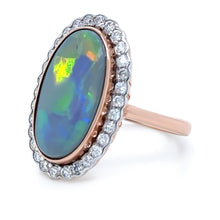 Load image into Gallery viewer, 14ct Rose Gold Opal &amp; Diamond Dress Ring 4.80ct