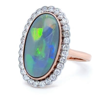 Load image into Gallery viewer, 14ct Rose Gold Opal &amp; Diamond Dress Ring 4.80ct