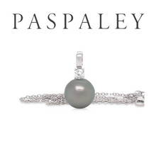 Load image into Gallery viewer, Paspaley 18ct White Gold Tahitian Pearl &amp; Diamond Necklace 0.25ct