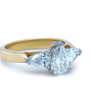 18ct Yellow & White Gold DCLA Diamond Engagement Ring 1.64ct