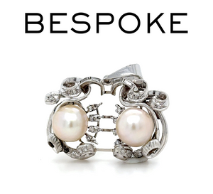 Bespoke Pearl & Diamond Brooch 0.45ct