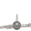 Paspaley 18ct White Gold Tahitian Pearl & Diamond Necklace 0.25ct